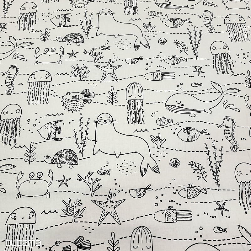 Malowanie tkaniny PODWODNY ŚWIAT