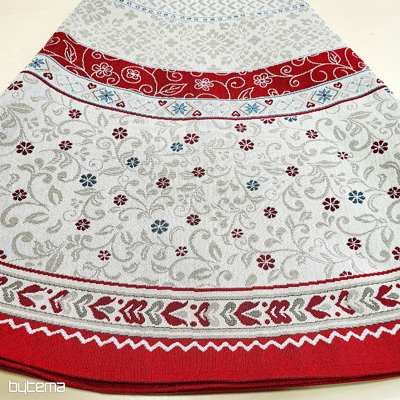 Okrągły obrus gobelinowy KWIATY W RAMCE