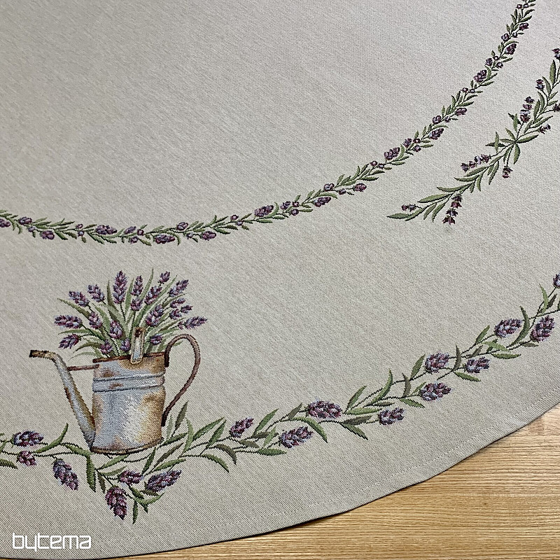 Okrągły obrus gobelinowy LAWENDA