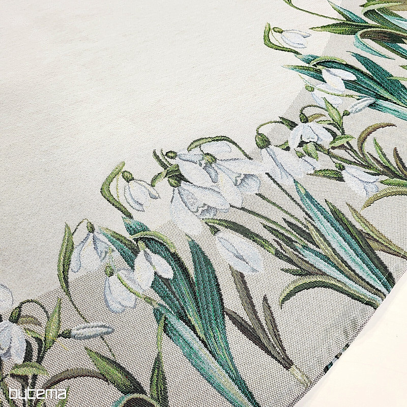 Okrągły obrus gobelinowy PŁATKI ŚNIEGU