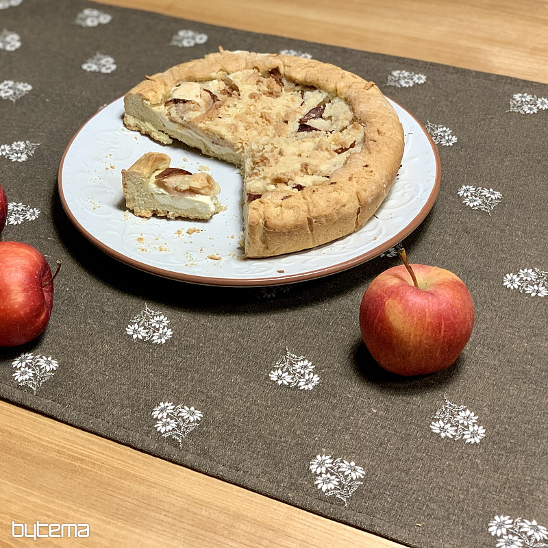 Szalik żakardowy KWIATY ALPEJSKIE BRĄZOWY