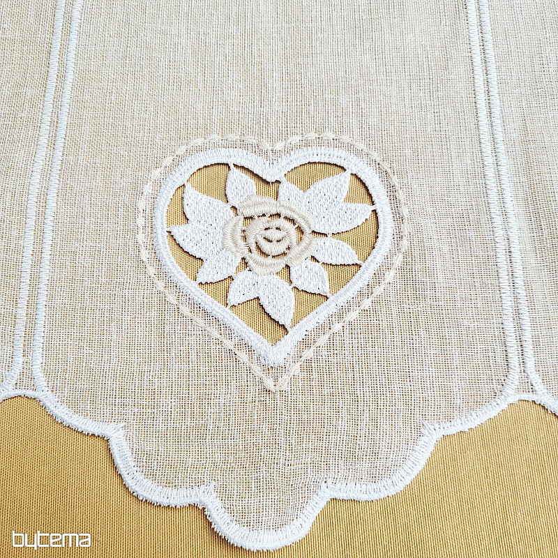 Witrażowa kurtyna SERCE BEŻ