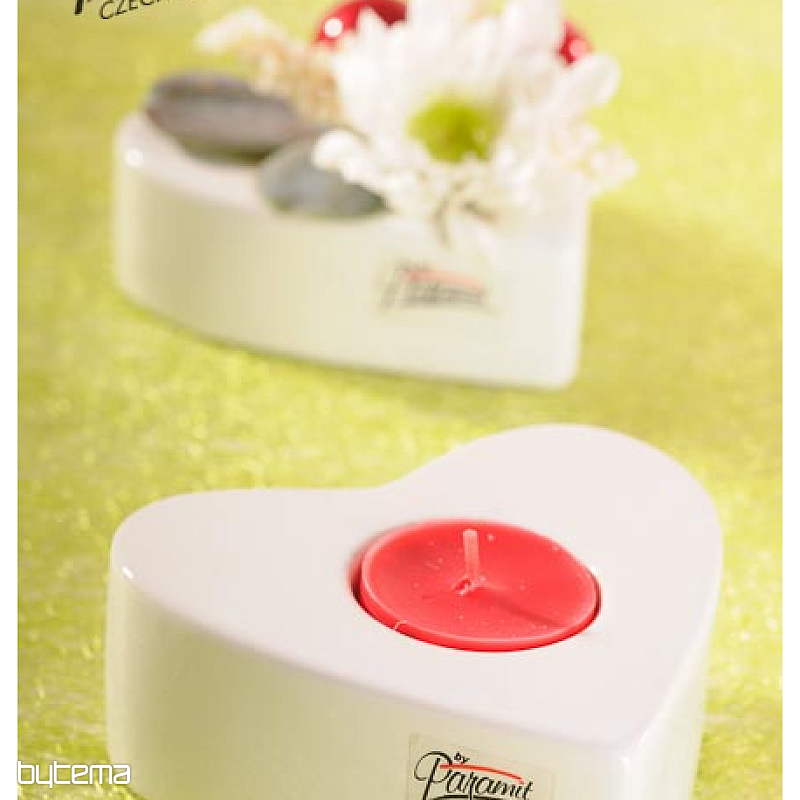 Świecznik serce biały