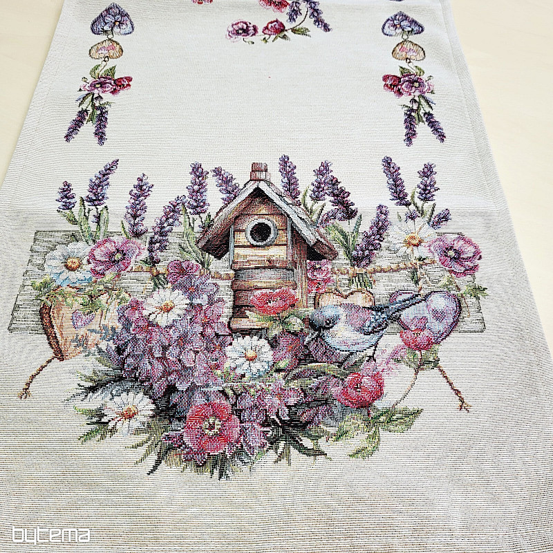 Obrus i szalik gobelinowy BIRDHOUSE