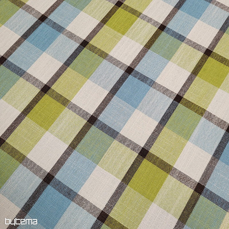 Tkanina dekoracyjna ATILA NIEBIESKO-ZIELONA