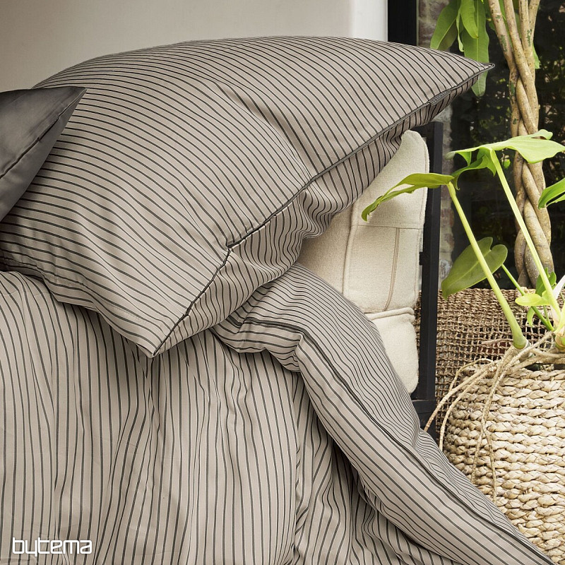 IRISETTE luksusowa satyna bawełniana TOKIO 8607-80 beżowo-szary