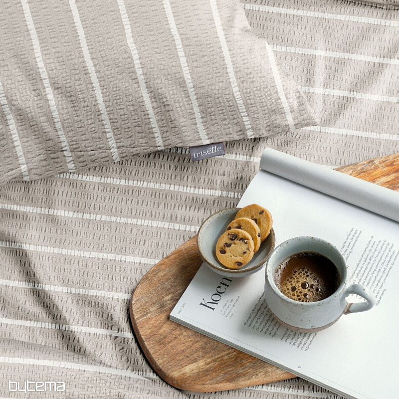 IRISETTE luksusowa miękka krepa EASY 8548-80 Paski beżowe