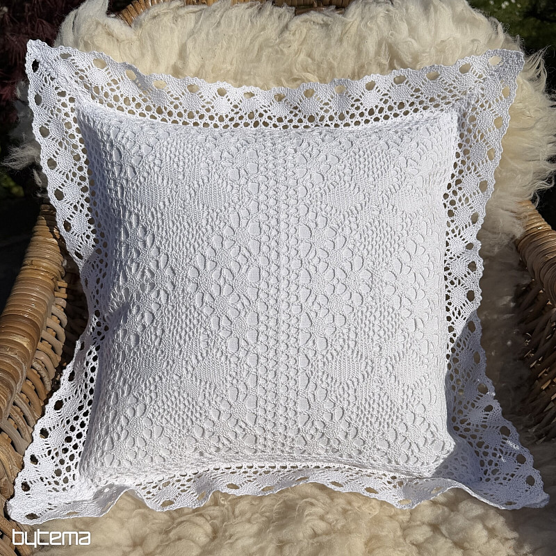 Poszewka dekoracyjna LACE biała