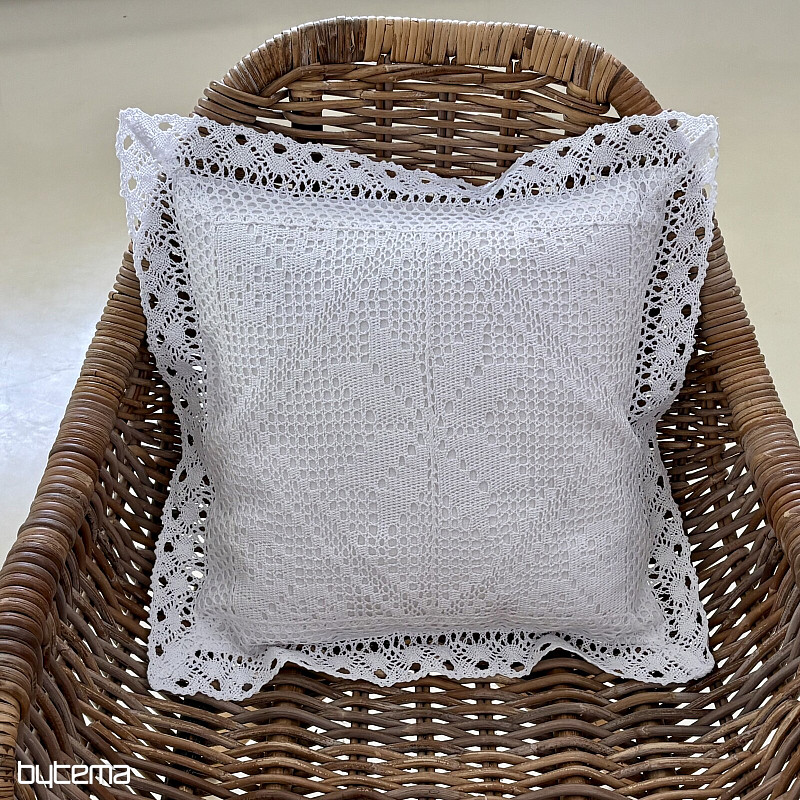 Pokrowiec dekoracyjny koronkowy LACE biały