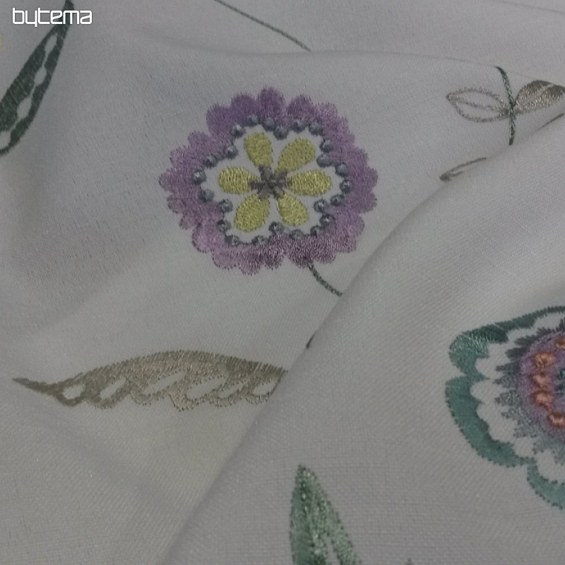 Haftowana tkanina dekoracyjna w kwiaty RICHMOND fiolet
