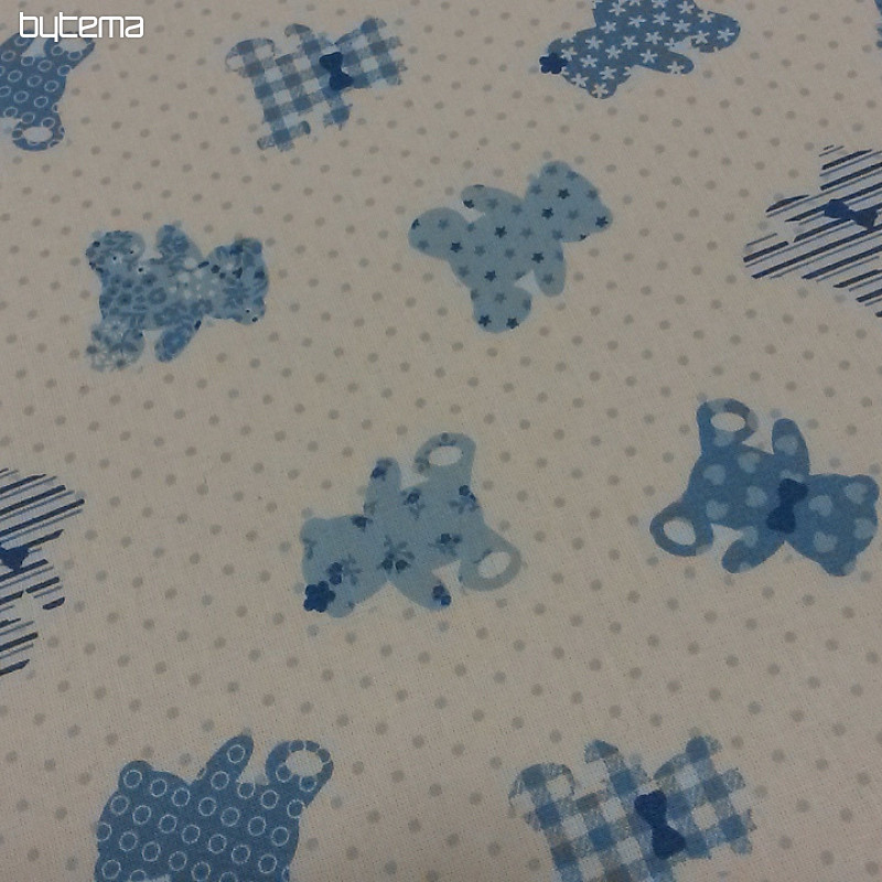 Tkanina bawełniana BABY TEDDY niebieska