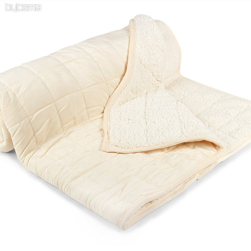 Kocyk z mikrofibry EXTRA SOFT SHEEP kremowy ścieg