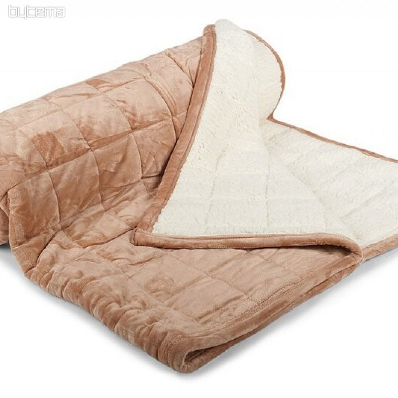 Koc z mikrofibry EXTRA SOFT SHEEP ze szwem ORZECHY