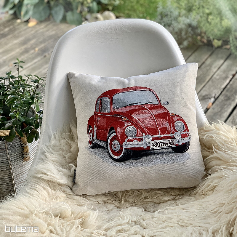 Gobelinowa poszewka na poduszkę VW BEETLE CZERWONA