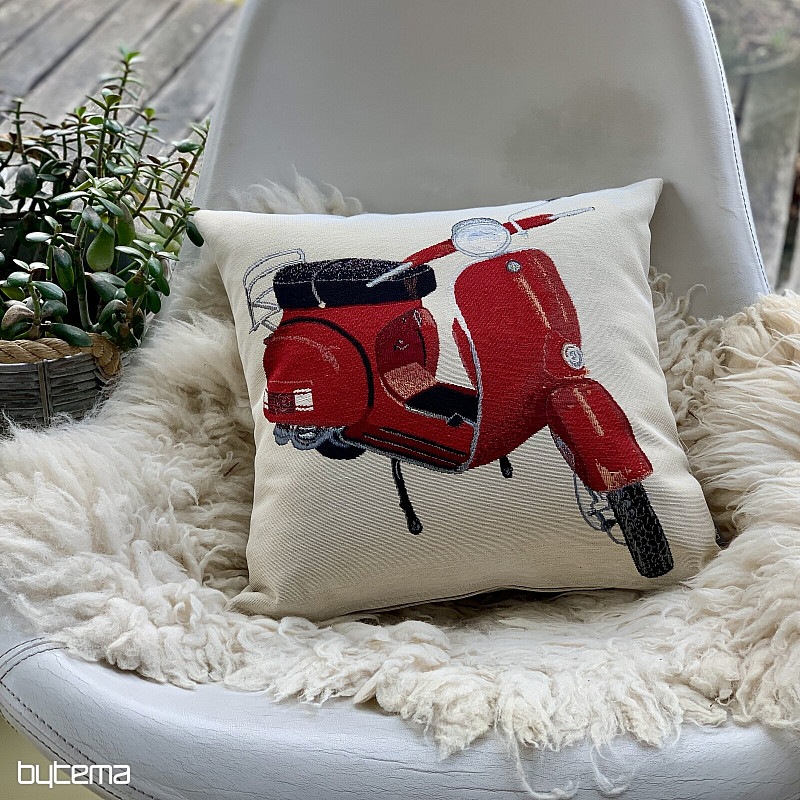 Poszewka na poduszkę z nadrukiem RED SCOOTER VESPA