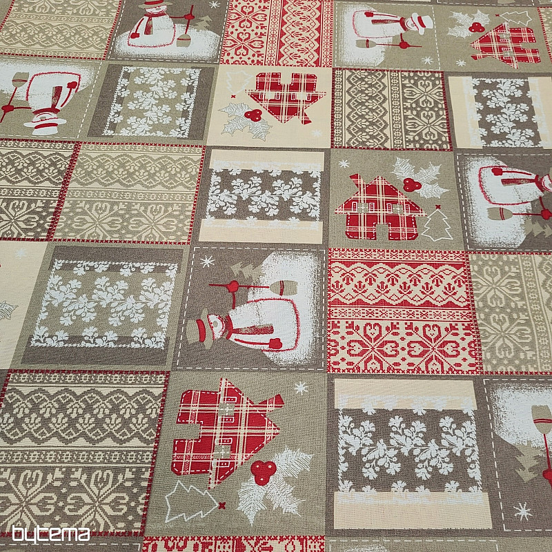 Tkanina dekoracyjna świąteczna BAŁWAN I