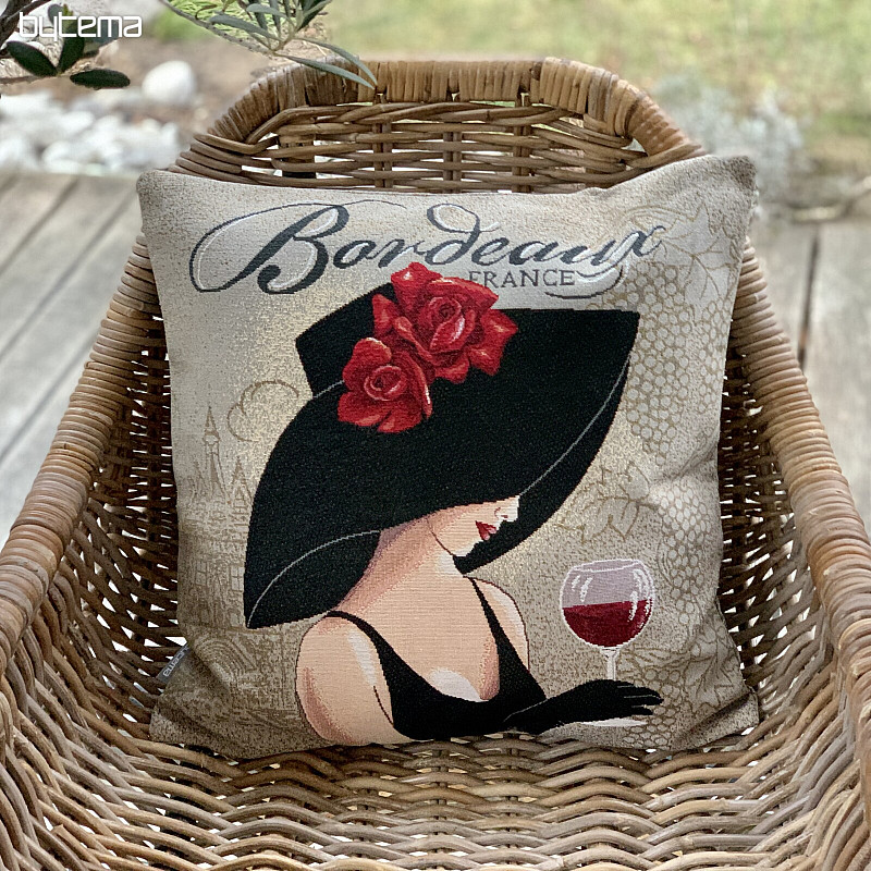 Gobelinowa poszewka na poduszkę LADY BORDEAUX