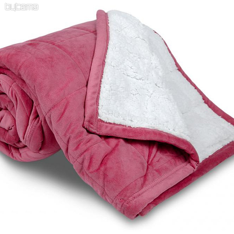 Kocyk z mikrofibry EXTRA soft SHEEP przeszyty starym różem