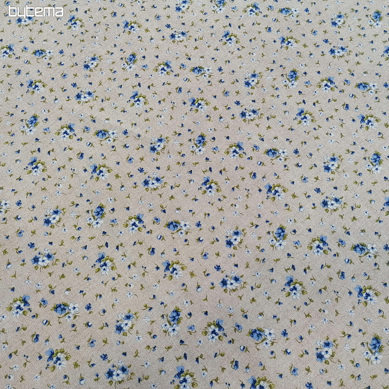 tkanina dekoracyjna ELENA małe fiołki niebieskie