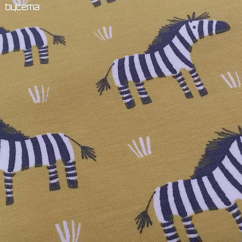 Dzianina bawełniana ZEBRA żółto-zielona