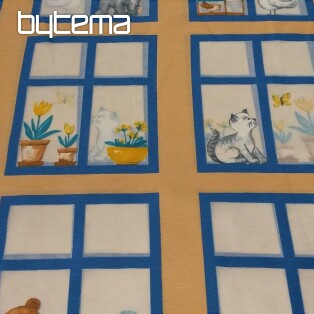 Tkanina dekoracyjna dla dzieci Zwierzęta w oknie II