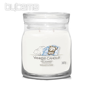 świeca zapach YANKEE CANDLE SOFT BLANKET GLASS MEDIUM 2 Knoty