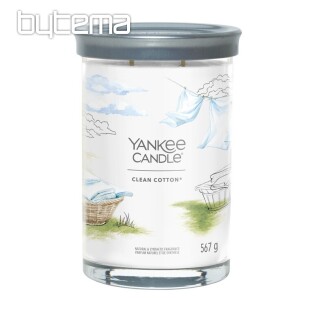 świeczka zapachowa YANKEE CANDLE CLEAN COTTON TUMBER DUŻA 2 KNOTY