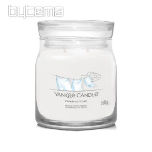 świeczka YANKEE CANDLE zapach CZYSTE BAWEŁNIANE SZKŁO ŚREDNIE 2 Knoty