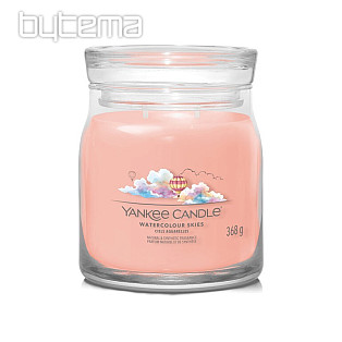 świeca YANKEE CANDLE zapach AKWARELOWE NIEBO SZKŁO ŚREDNIE 2 knoty