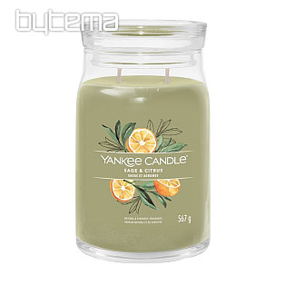 świeca YANKEE CANDLE zapach SAGE i CITRUS GLASS MEDIUM 2 knoty