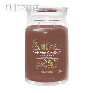 świeca YANKEE CANDLE zapach PRALINE i BIRCH GLASS DUŻA 2 knoty