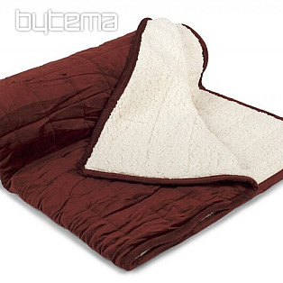 Koc z mikrofibry EXTRA SOFT SHEEP szew BRĄZOWY