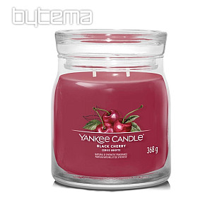 YANKEE CANDLE - SZKŁO CZARNE WIŚNI ŚREDNIE 2 knoty