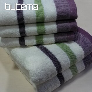 Ręcznik i ręcznik METROP kremowy fiolet + zielony