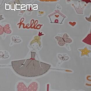 Tkanina dekoracyjna dla dzieci TWIST PRINCESSES pomarańcz