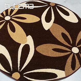 Okrągły dywan KARMEL kwiaty brąz