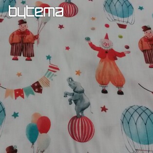 Dziecięca satyna bawełniana CIRCUS z nadrukiem cyfrowym