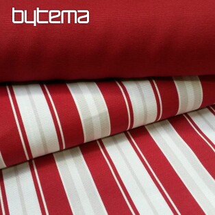 Dekoracyjna tkanina w paski w kolorze czerwonym