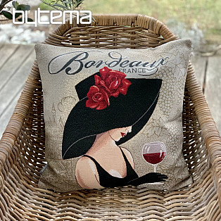 Gobelinowa poszewka na poduszkę LADY BORDEAUX