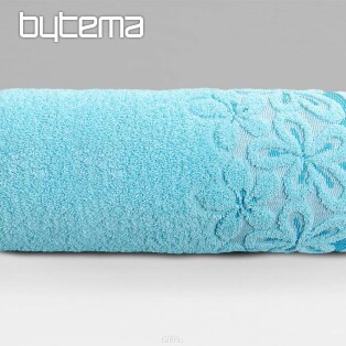 Luksusowy ręcznik i ręcznik kąpielowy BELLA turkusowo-niebieski