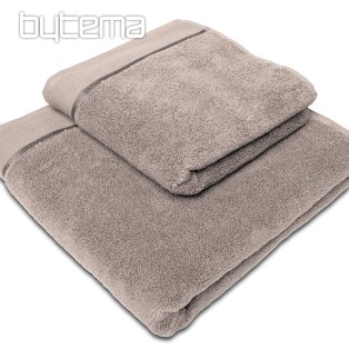 Ręcznik i ręcznik kąpielowy MICRO beżowo-szary