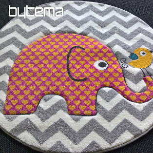 Okrągły dywan dla dzieci PASTEL Słonie