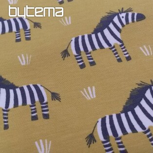 Dzianina bawełniana ZEBRA żółto-zielona