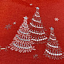 Haftowany obrus świąteczny czerwony w srebrne gwiazdki