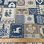 Dekoracyjna tkanina żakardowa PATCHWORK SERCA NIEBIESKIE