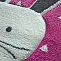 Okrągły dywan dziecięcy PASTEL Bunny różowy
