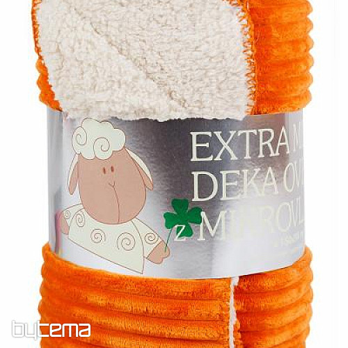 koc z mikrofibry EXTRA SOFT SHEEP sztruks - rdzawy