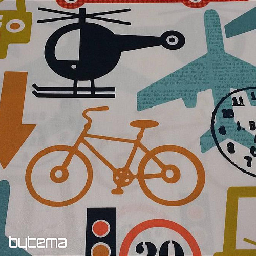 Tkanina dekoracyjna dziecięca TRANSPORT, TRAFFIC