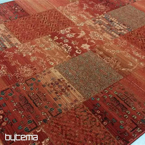 Luksusowe wełniane dywany ROYAL PATCHWORK czerwone
