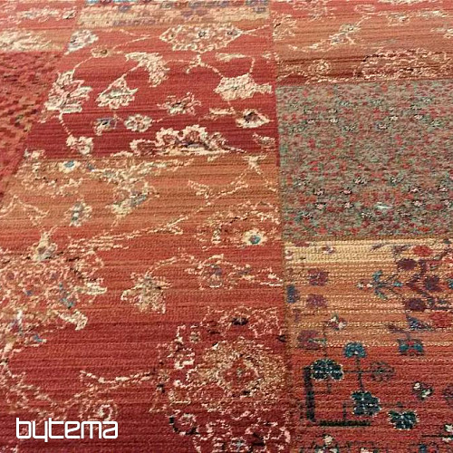 Luksusowe wełniane dywany ROYAL PATCHWORK czerwone